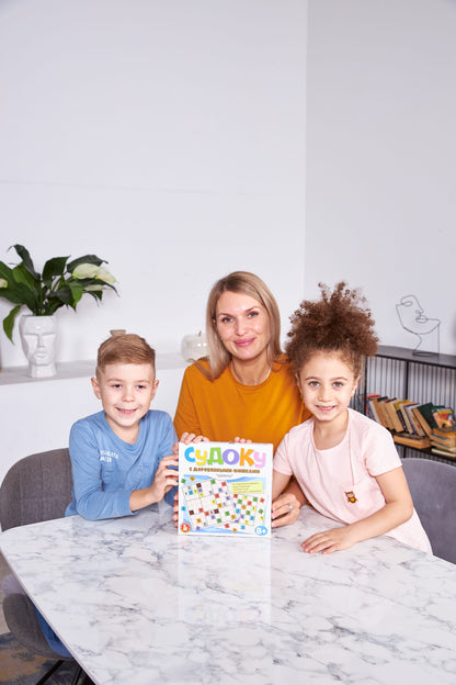 Игра настольная Судоку с деревянными фишками "Два в одном, цифры"