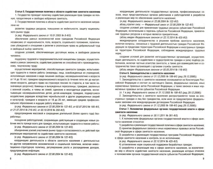 О занятости населения в Российской Федерации. Закон РФ № 1032-1.-М.:Проспект,2019.