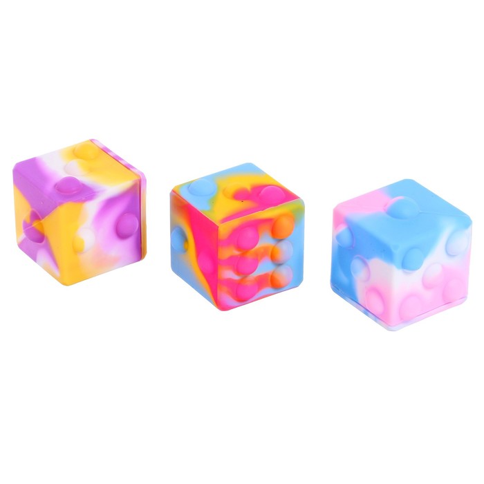 Т22992, 1toy Жмяка игральный кубик 5,5х5,5 см, 3 вида в асс., 12 шт. à д/б