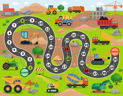 Игра настольная ходилка "Веселые ходилки 4 в 1" для мальчиков (ходилка-раскраска)