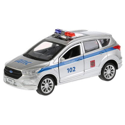 ТМ Технопарк. Machine métallique "FORD KUGA ПОЛИЦИЯ" 12 cm, ouverte. двери, инерц. dans le cor. dans le cor.2*36шт
