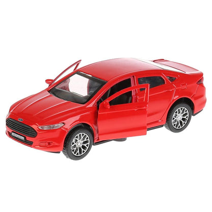 Машина металл FORD MONDEO длина 12 см, двери, багаж, инерц, красный, кор. Технопарк в кор.2*36шт