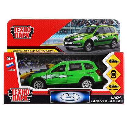 Machine en métal LADA GRANTA CROSS СПОРТ 12 см, двер, баг, инерц, зеленый, кор. Parc technologique dans le cor.2*36шт