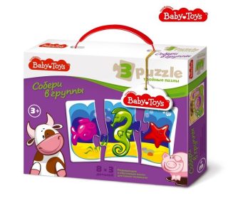 Пазлы тройные "Собери в группы" 24 эл Baby Toys (макси)