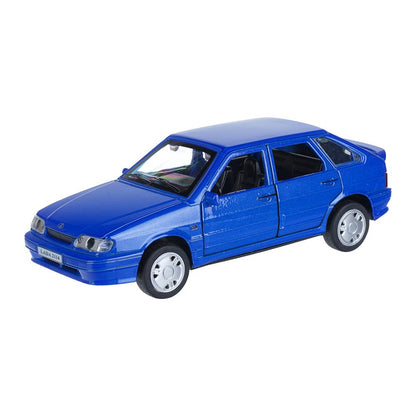 Машина металл ваз LADA 2114 15 см,св-зв,откр 4 дв,баг,кап,инер,синий,кор. Технопарк в кор.2*36шт