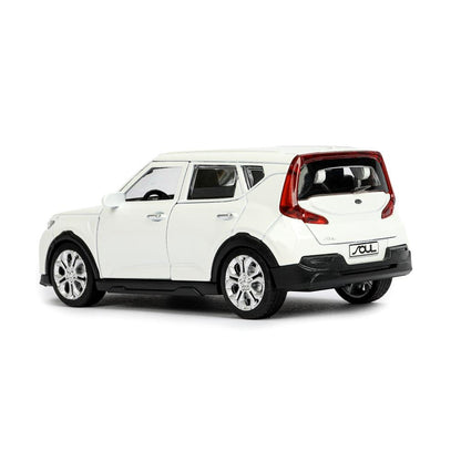 Машина металл KIA soul длина 12 см, двери, багаж., инерц, белый, кор. Технопарк в кор.2*36шт