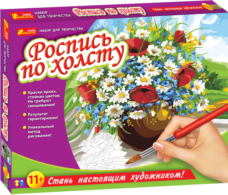 4941 Розмальовка за номерами на полотні "Букет на підвіконні" 15129003Р