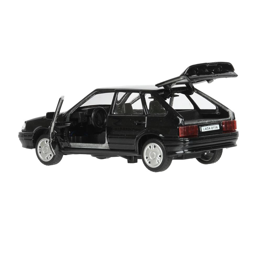 Машина металл свет-звук LADA 2114"самара",12см,откр дв,баг,инер,черный,в кор Технопарк в кор.2*36шт