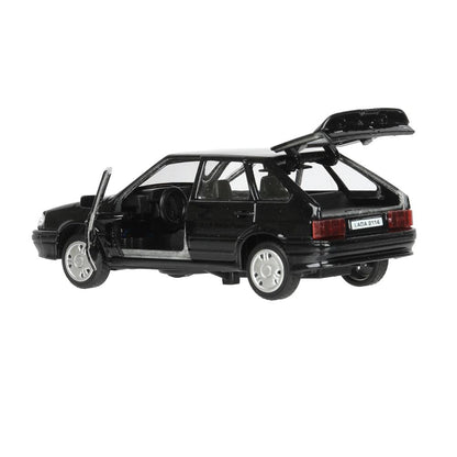 Машина металл свет-звук LADA 2114"самара",12см,откр дв,баг,инер,черный,в кор Технопарк в кор.2*36шт