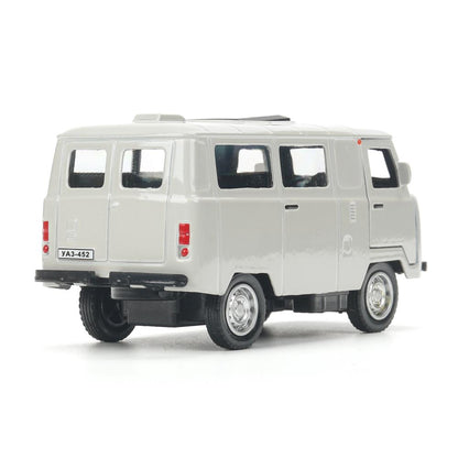 Машина металл уаз-452 "буханка" 10,5 см, дв, инерц, серебристый, кор. Технопарк в кор.2*36шт