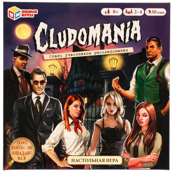 Cludomanie. Настольная игра-ходилка квадрат. 40 cartes. 250х250х55mm. Умные игры в кор.10шт