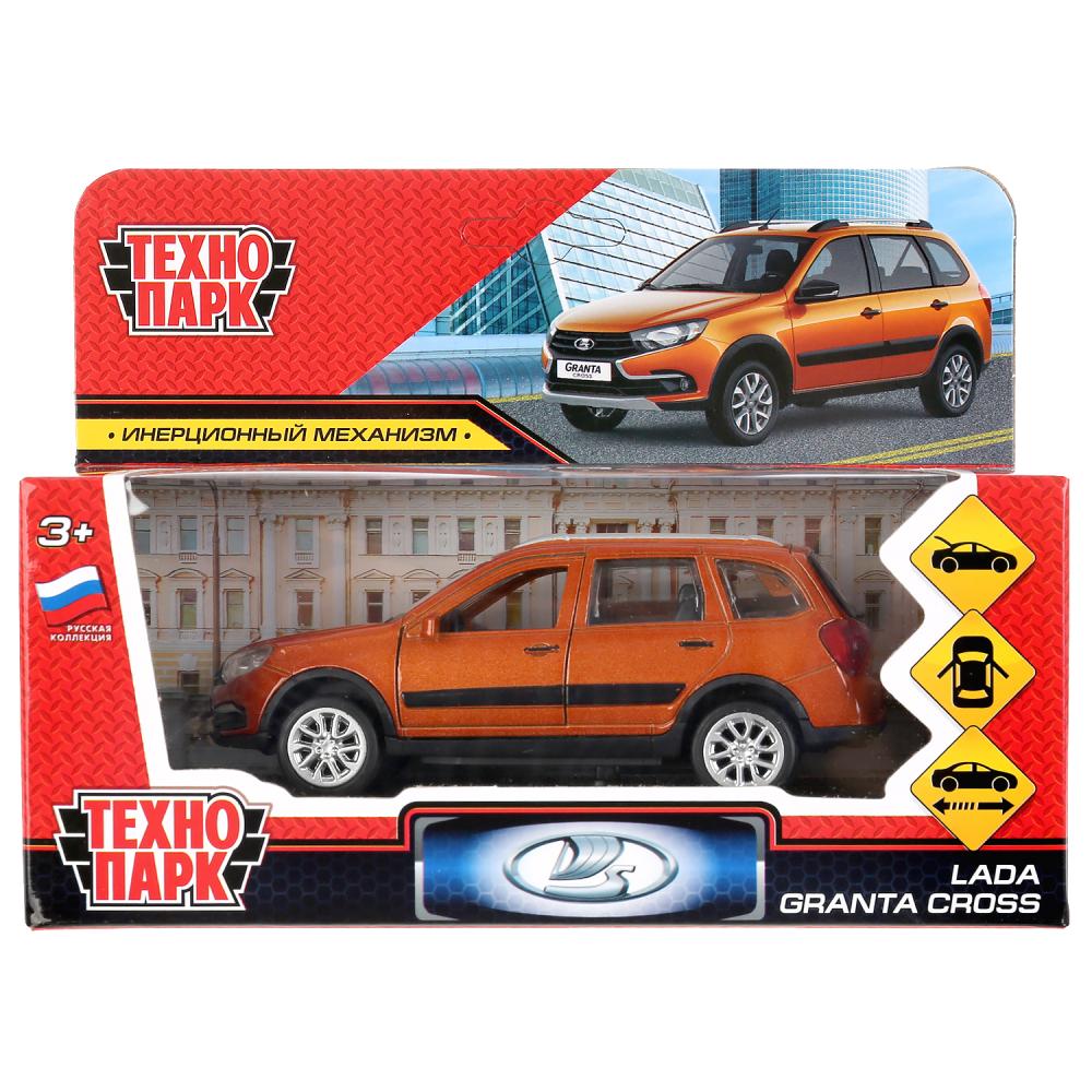 Машина металл "lada granta cross 2019" 12см, откр.двери,инерц.золотой в кор. Технопарк в кор.2*36шт