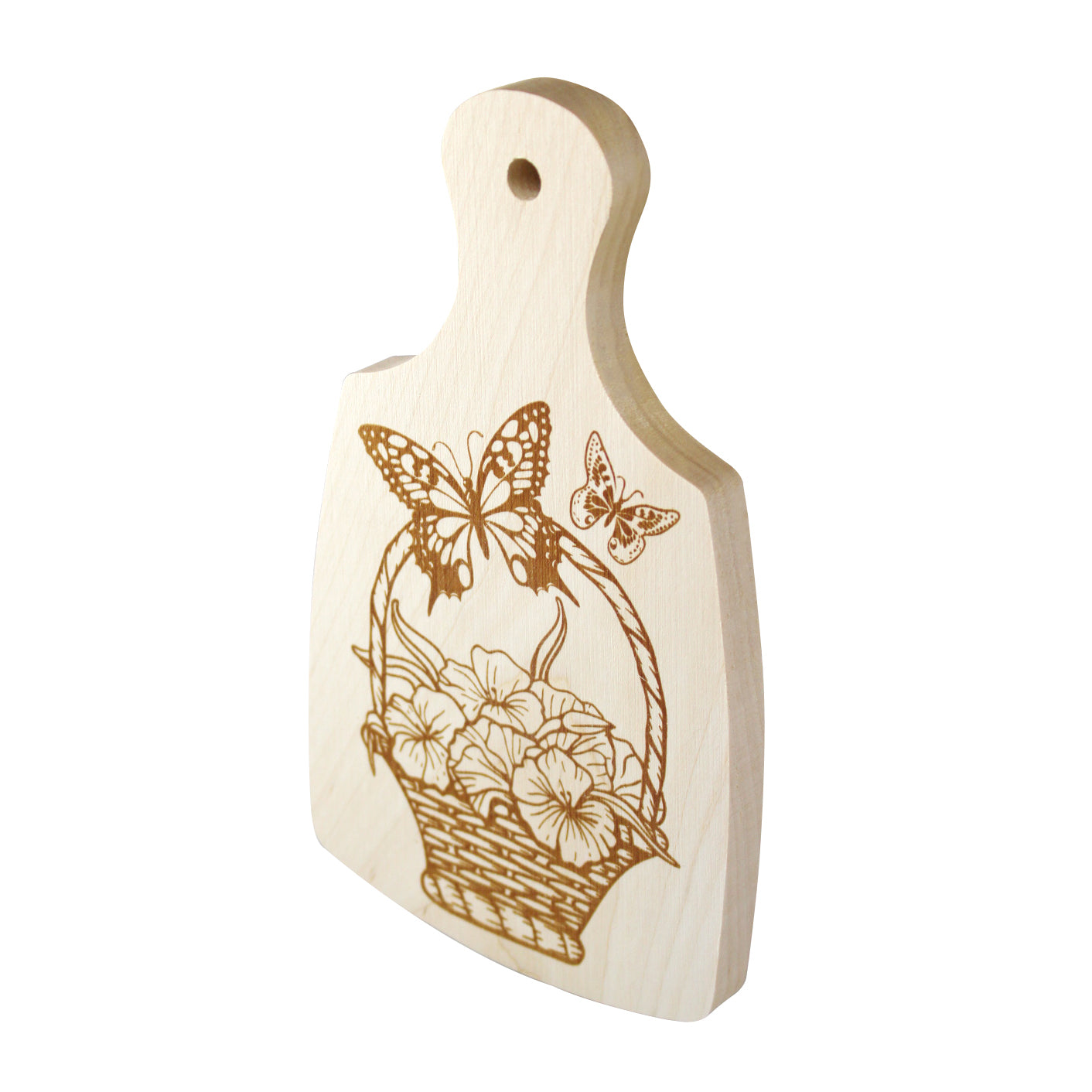 Выжигание по дереву. Разделочная доска "Корзина цветов" (130х230мм) в кор.15шт