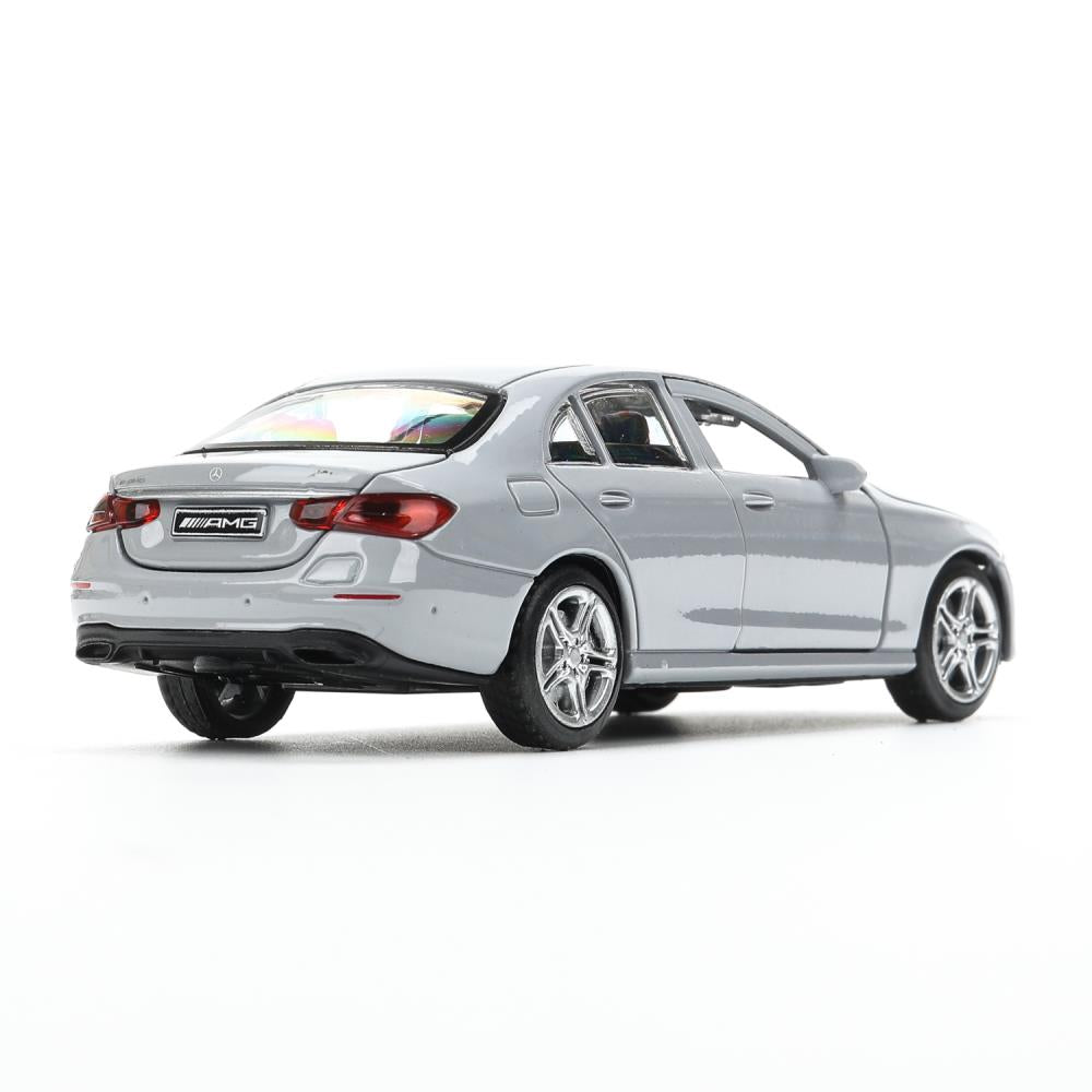 Машина металл MERCEDES-BENZ e-class amg 12см, дв,баг,ин,серебряный, кор. Технопарк в кор.2*36шт