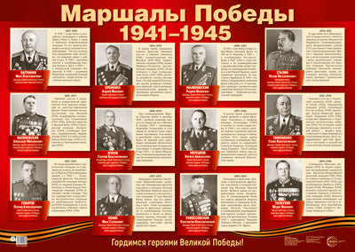 ПЛ-15036 Демонстрационный плакат А2. Маршалы Победы