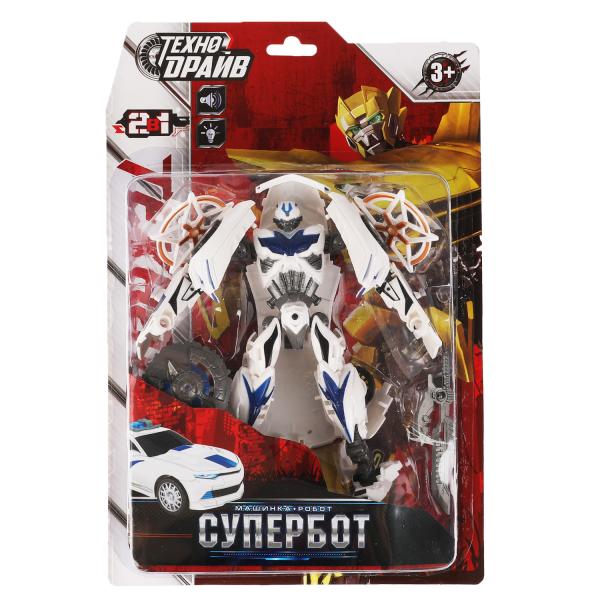 Robot superbot, transformateur de lumière blanche, emballage 21*27*4,5 cm, ТЕХНОДРАЙВ в кор.2*30шт