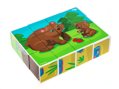 НАБОР ИЗ 12-И КУБИКОВ "МАМА И МАЛЫШ" (БЕЗ ОБКЛЕЙКИ) BABY TOYS в кор.20наб