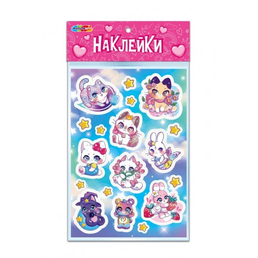 Наклейки бумажные, а5 котики MultiArt