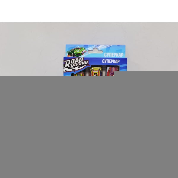 Machine en métal ROAD RACING pour SUISSE 7,5 cm, 6 pièces, dans un assortiment, couleur. Parc technologique dans le cor.2*192шт
