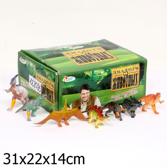 Игрушки пластизоль Играем вместе динозавры 13 см 12 ассорти в дисплее (русс. уп.) уп-60шт в кор.12уп