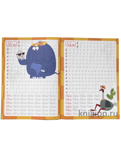 ЗЕБРА В КЛЕТОЧКУ. Description calligraphique. ПИШЕМ БУКВЫ И ЦИФРЫ