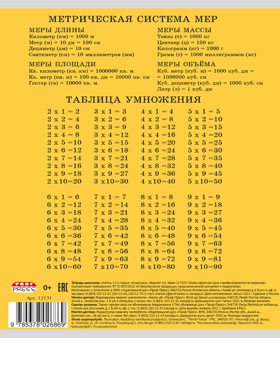 Тетрадь 12л. клетка КЛАССИКА (цвет.мелов.обл., 5 дизайнов в спайке)