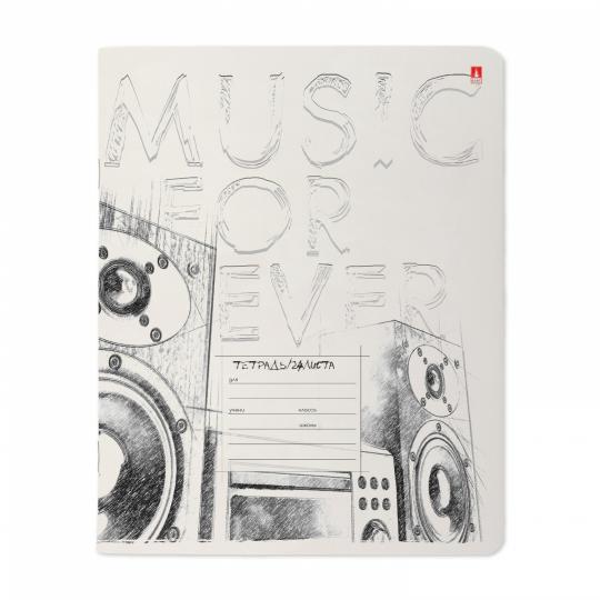 Тетрадь 24л,линия,MUSIC.BLACK&WHITE,асс,7-24-478/2