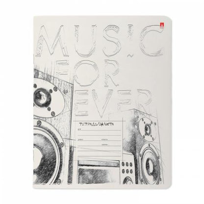 Тетрадь 24л,линия,MUSIC.BLACK&WHITE,асс,7-24-478/2
