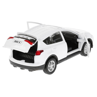 Машина металл "TOYOTA RAV4", длина 12см, открыв. двери, инерц., белый, в кор. Технопарк в кор.2*36шт