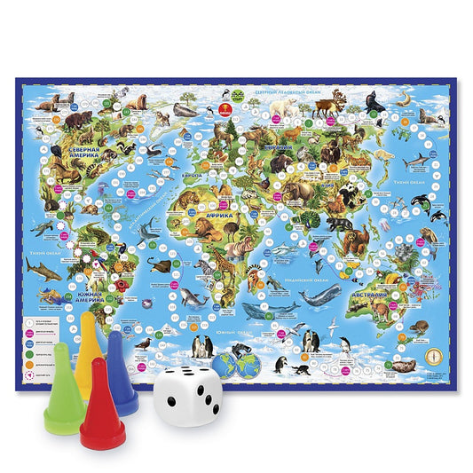 Игра-ходилка с фишками Животный мир Земли