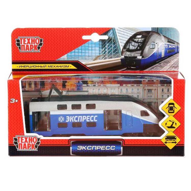 SB-18-15WB-1 298082 Модель металл поезд экспресс 16 см, открыв.двери, инерц. в русс. кор. Технопар
