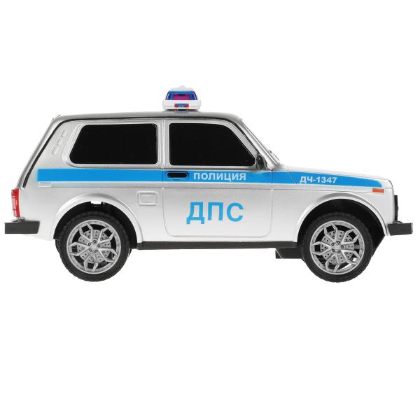 LADA4X4-18LPOL-GY 327204 Machine pour LADA ПОЛИЦИЯ 4x4 18 см, свет, сер, kor. Parc technologique à Cor.24шт