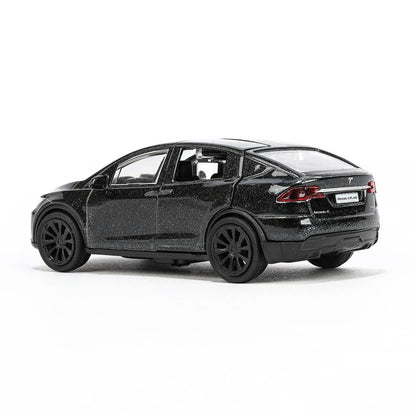 MODELX-12-BK Machine en métal tesla model x plaid 12 cm, double, noir, couleur. Parc technologique dans le cor.2*36шт