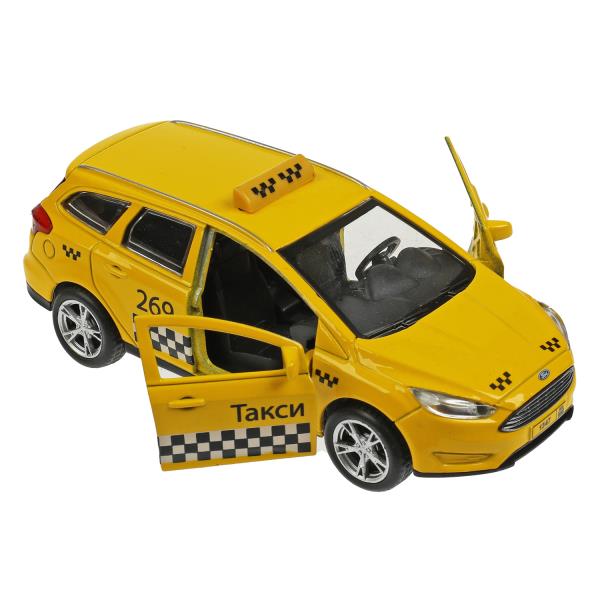 Машина металл FORD FOCUS TURNIER ТАКСИ длина 12 см, двер, багаж, инерц, кор. Технопарк в кор.2*36шт