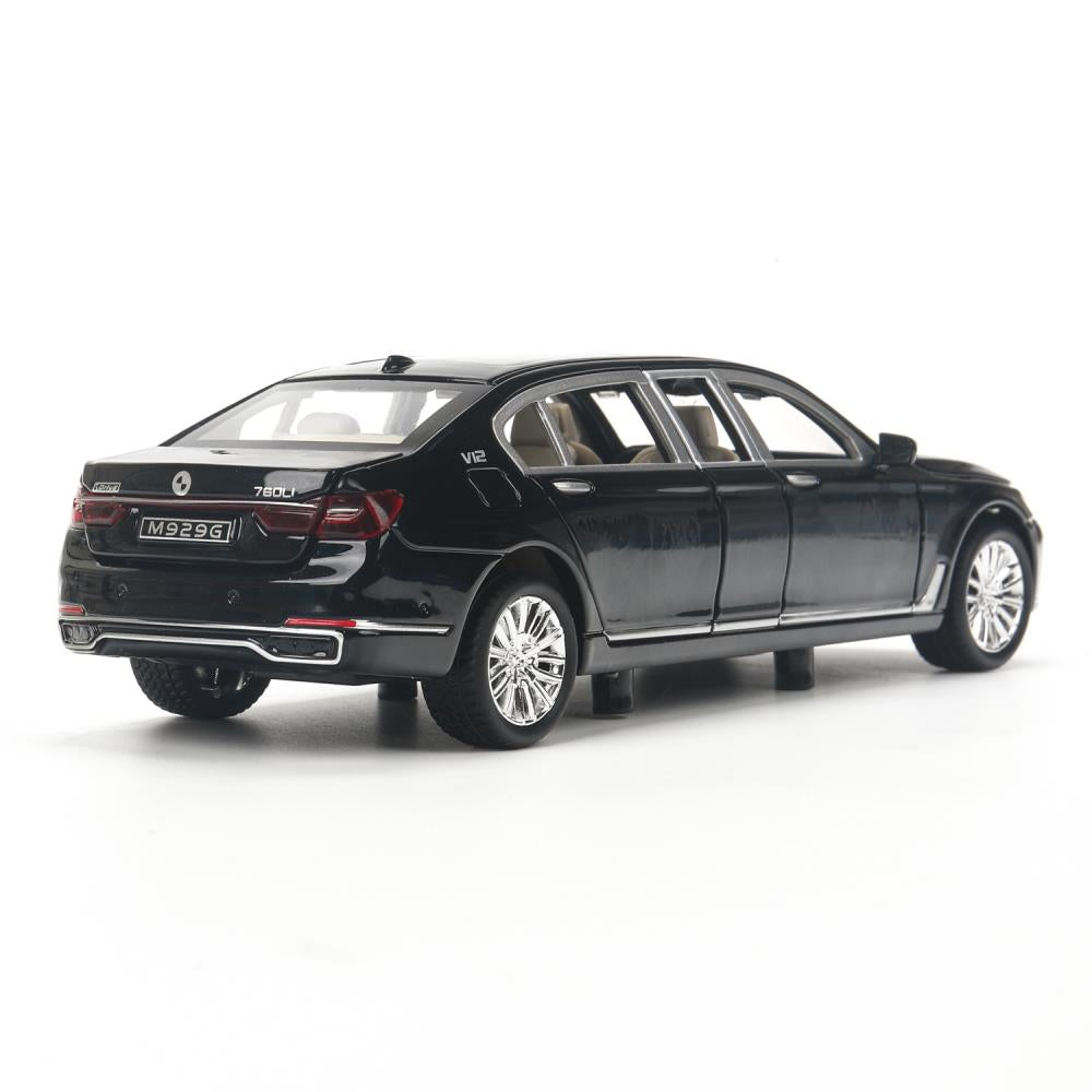 Машина металл свет-звук BMW 760, 22 см, двери, капот, багажник, инерция - в кор.24шт