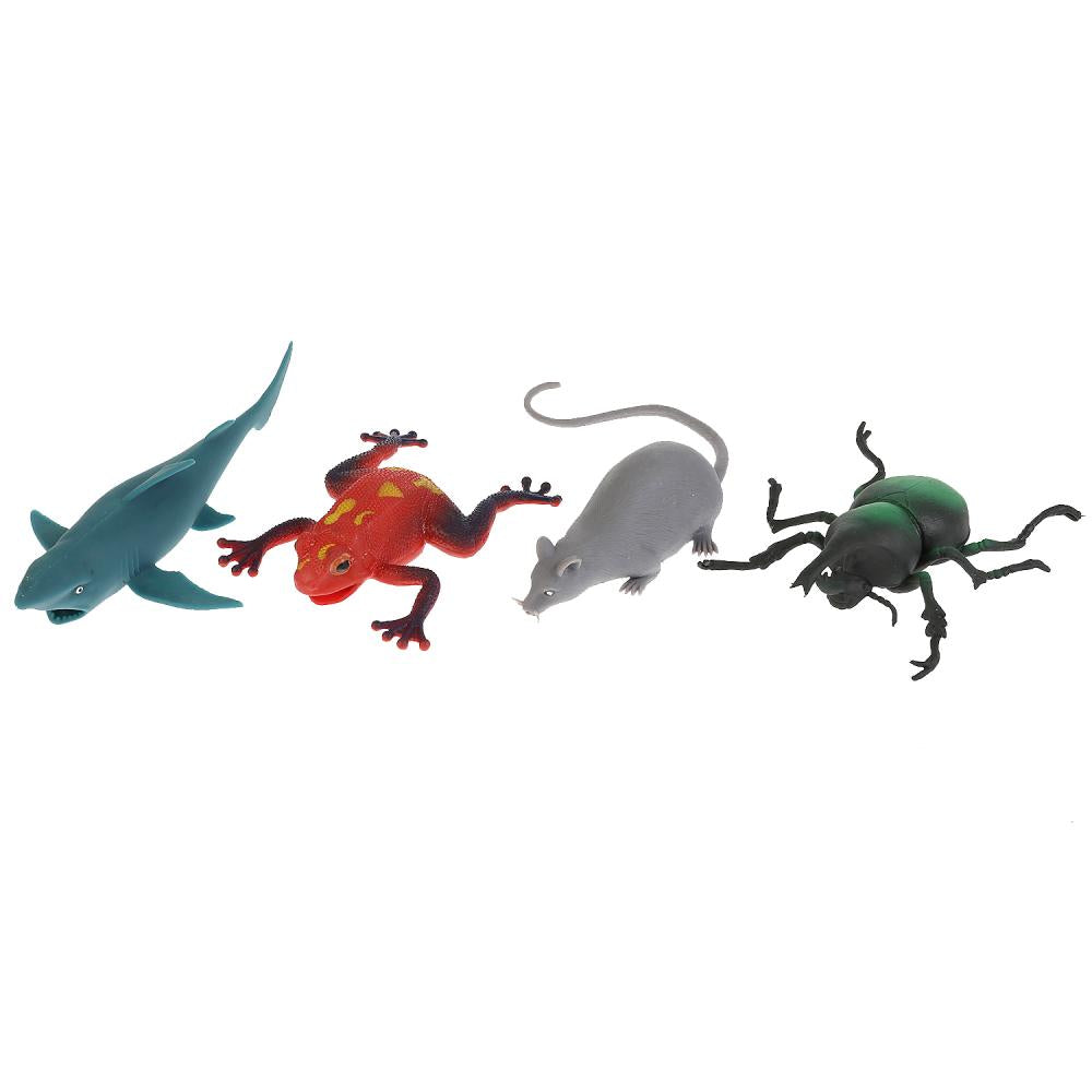 Игрушка пластизоль тянучка Играем вместе Акула,Черепаха,Лягушка,Крыса 10см в диспл. уп-60шт в кор5уп