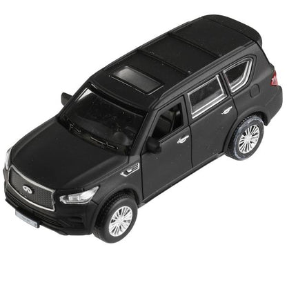 Machine en métal INFINITI QX80, d'une taille de 12,5 cm, double, sac, argent, noir, couleur. Parc technologique dans le cor.2*36шт