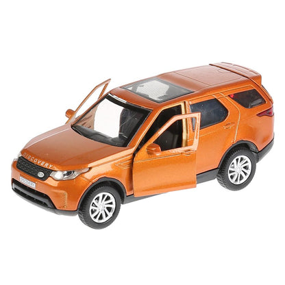 Machine en métal LAND ROVER DISCOVERY 12 cm, ouverte. двери, инерц, золотой,в кор. Parc technologique dans le cor.2*36шт