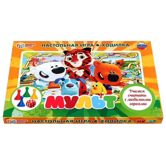 НАСТОЛЬНАЯ ИГРА-ХОДИЛКА "УМНЫЕ ИГРЫ" МУЛЬТ В КОР. в кор.20шт