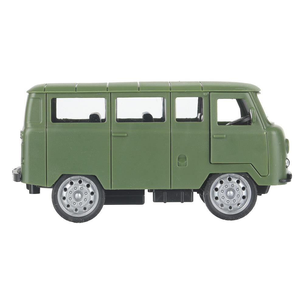 Машина пластик UAZ 452 12 см, инерц,двери,зеленый,кор. Технопарк в кор.2*60шт