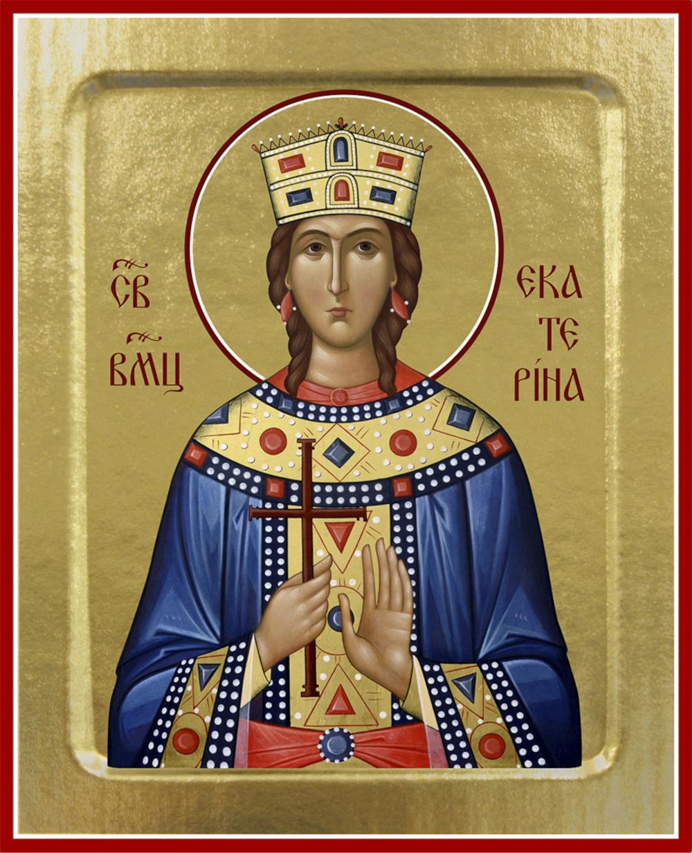 Икона Екатерины, великомученицы (поясная) (на дереве): 125 х 160