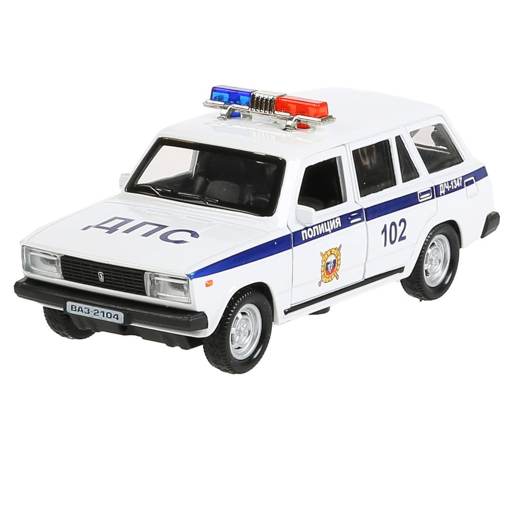 Machine en métal noir "ваз-2104 жигули полиция" 12 cm, inerte., bel dans le cor. Parc technologique dans le cor.2*36шт