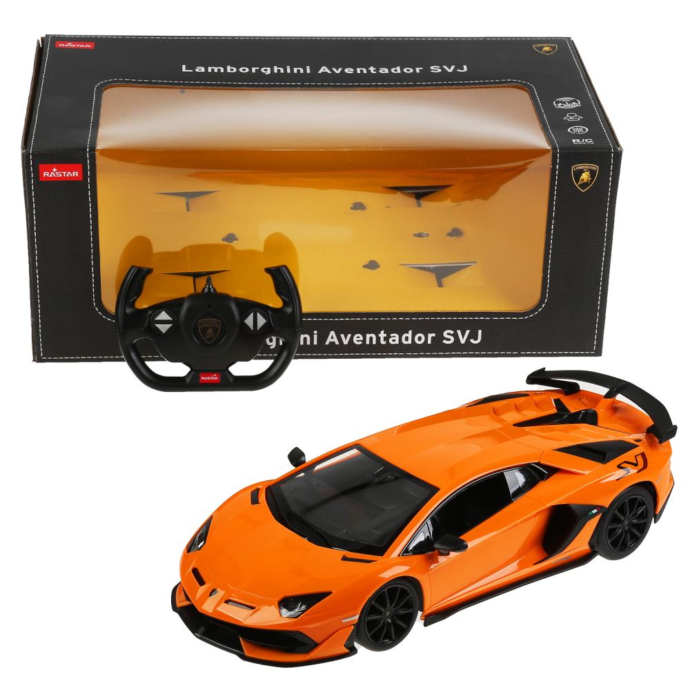 La machine de la Lamborghini Aventador SVJ 1:14, avec sa couleur, est dans l'assortiment. dans le cor. Rastar en cor.6шт