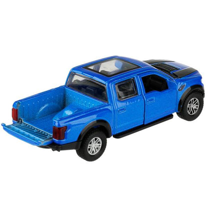 Машина металл FORD F150 RAPTOR 12 см, двери, багаж, инерц, СИНИЙ, кор. Технопарк в кор.2*36шт