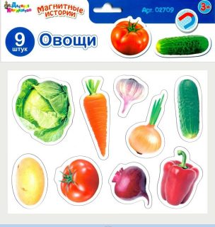 Игра магнитная развивающая. Histoire magnétique "Овощи" (европодвес, 4х20шт)