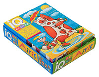 IQ кубики. 10 кубиков в поддончике фигурные. Весёлые котики. 5+