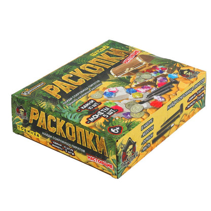 Раскопки монеты и камни, коробка IQ Эксперимент в кор.2*24шт