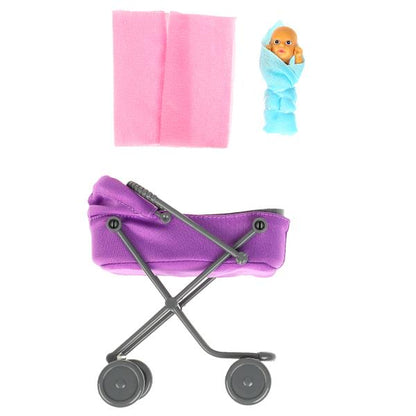 Аксессуары для кукол 29 см младенец, коляска и акс,блист КАРАПУЗ в кор.24шт