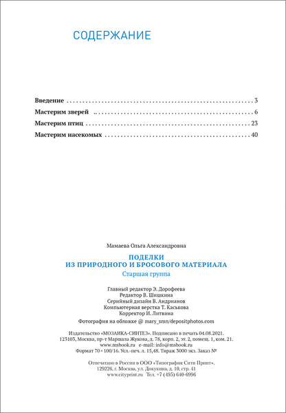 Поделки из природного и бросового материала. 5 à 6 lettres. ФГОС