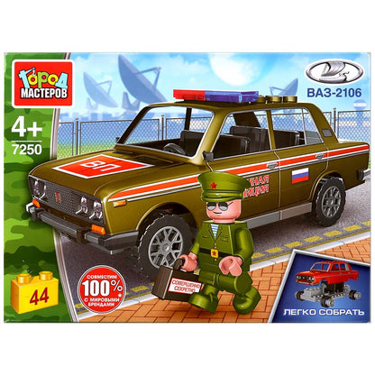 "LADA" конструктор "военная полиция ваз-2106" с фигуркой, 44дет. в кор ТМ "Город мастеров" в кор80шт
